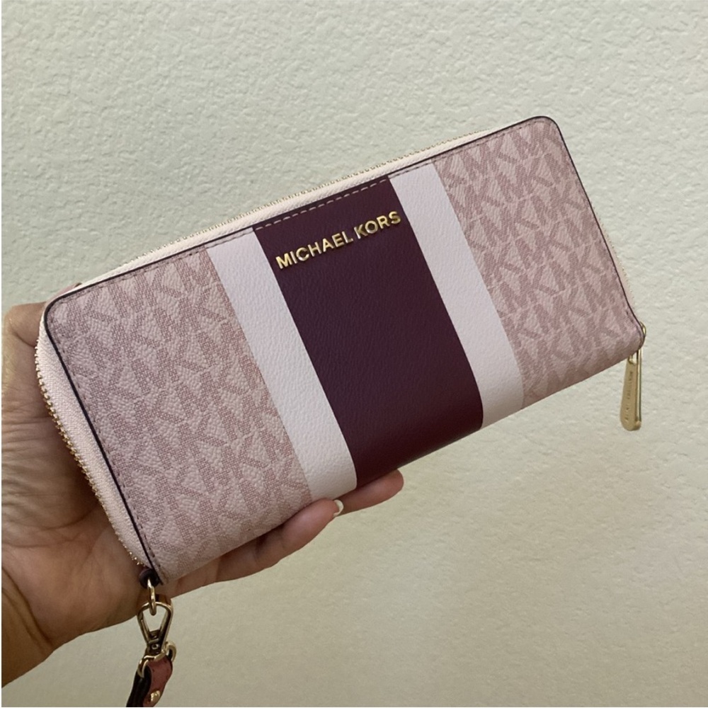 Michael Kors Pink and Burgundy Women's Wallet